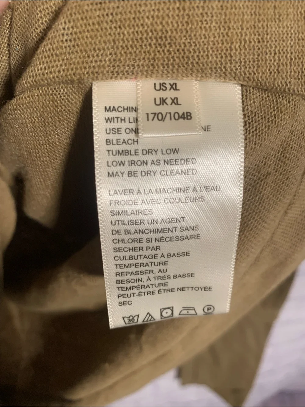 We the Free Womens Timmy Turtleneck Tan Size XL Grunge Military Oversized Casual